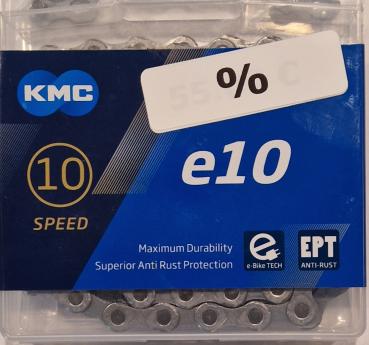 KMC Kette e10 EPT - eBike - für 10-fach, 136-Glieder,  Verstärkte Nietverbindung